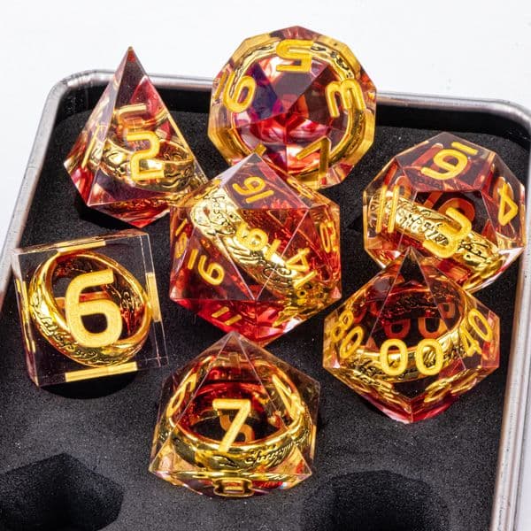 Ring Resin DnD Dice Include One Rings Dice Set Lord of Dice Polyhedral Dice Set The Ring Dice d dice 250403
