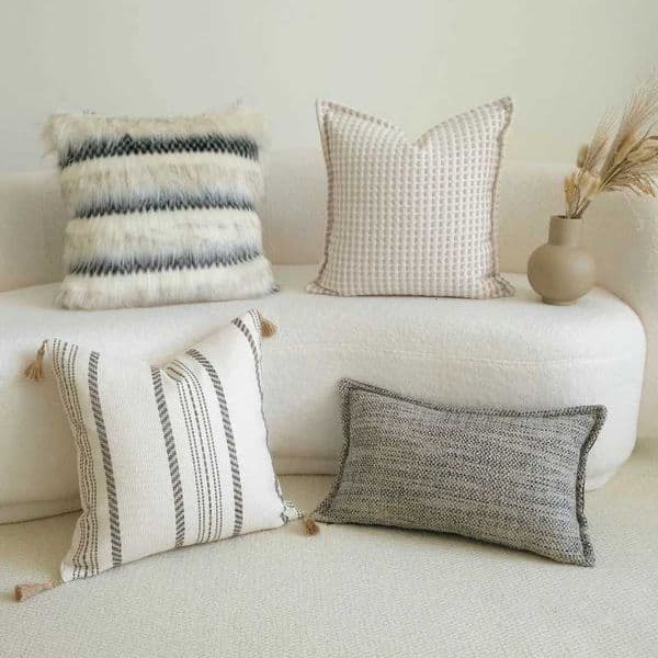 30X50/45X45/50x50CM Beige Tassel Throw Pillow Cover Simple Modern Cushion Cover Light Luxury Decor Home Decorative Pillowcase Y251110