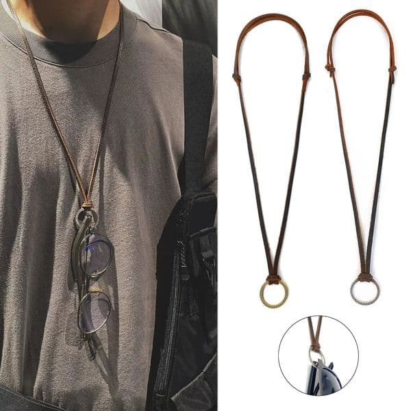 Fashionable Retro Adjustable Leather Cowboy Necklace Sunglasses Hanging Rope Sunglasses Mens Sunglasses Hanging Rope 250409