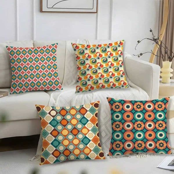 Art Nouveau Design Geometric Pillow Case Short Plush Print Cushion Cover Square Throw Pillow Covers Sofa Home Decor Y251110
