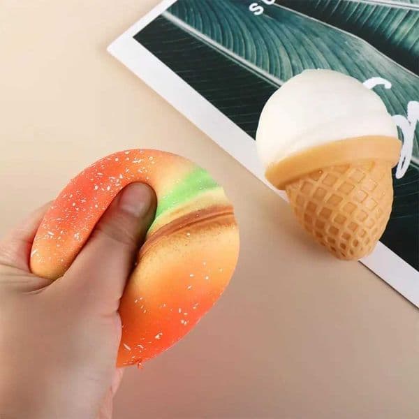 New Arrival Squishy Hamburger Stress Ball Autism Feeling Toy Stress and Anxiety Relieving Fidget Toy Ice Cream Clip Stress Relieving Toy Adult T250409