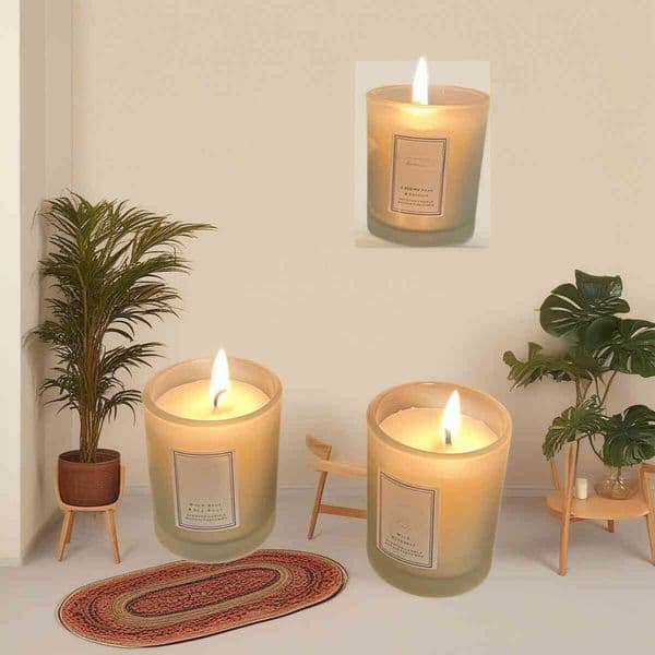 Designer Aromatherapy Candle Three Piece Set Indoor Smokeless Aromatherapy Fresh Air Long lasting Aromatherapy Gift Box, Comes with Gift