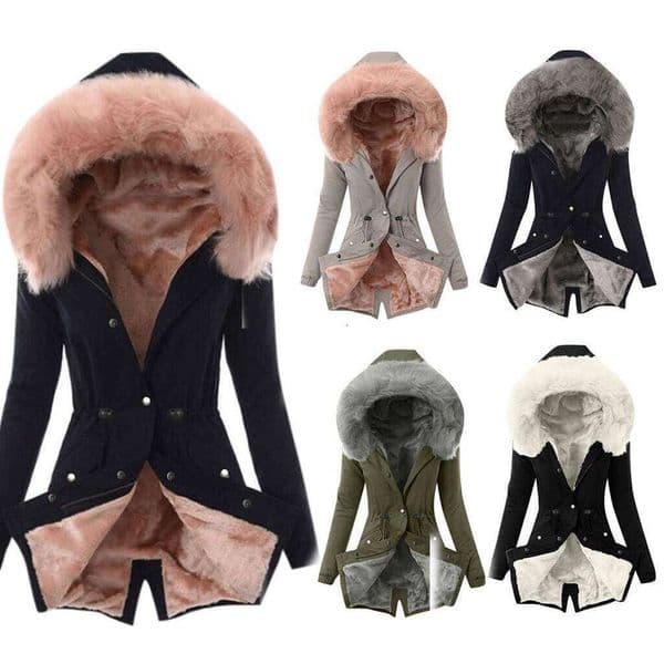 2020 Amazon Wish Cross-Border Autumn Winter New Cotton Jacket European and American Style Hooded Slim Fit Warm Zipper Coat for Women W125