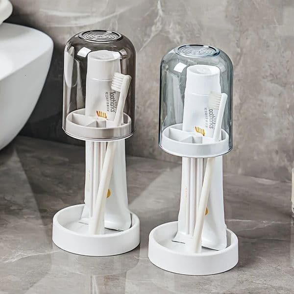 1pc Multifunctional toothbrush holder with dust cover and drainage 251106