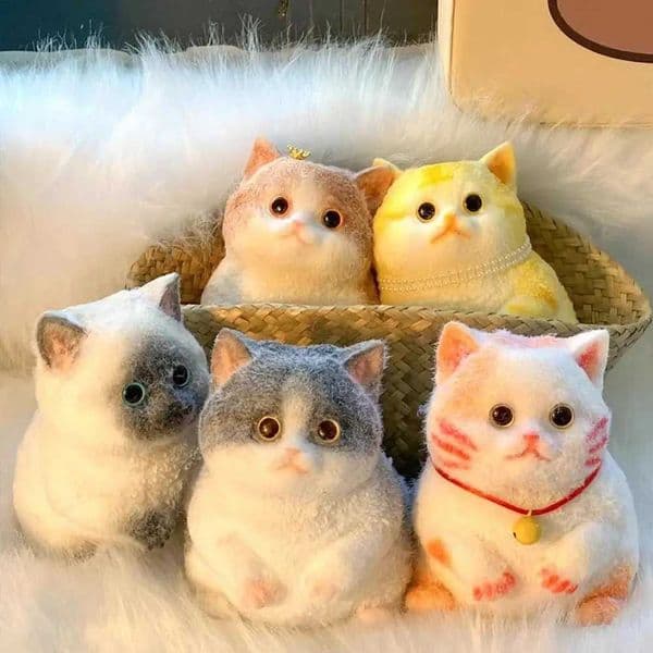 New Arrival Simulated Fat Cat Squeezing Music Decompression Toy DIY Creative Gift Food grade Soft Silicone Material Fat Cat Squeezing Toy 15cm T250410