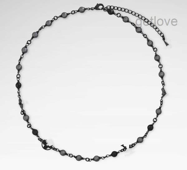 With BOX Popular New Men Pendant Necklace Black Beads Stainless Steel Chains Fashion Necklaces Designer For Boyfriends Party Holiday Jewelry