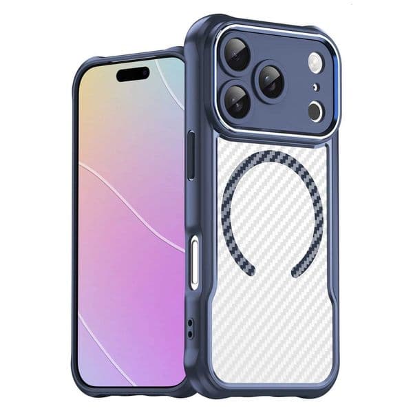 or Carbon Fiber Textured Magnetic Phone case for iPhone 17 Air 16 E 15 14 Plus 13 12 11 Pro Max for Shockproof Cover H251110