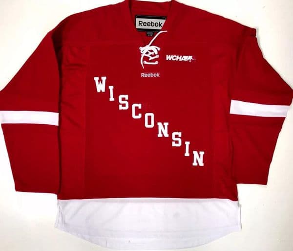 Custom College JOE PAVELSKI WISCONSIN BADGERS PREMIER JERSEY WCHA Hockey Jerseys Red