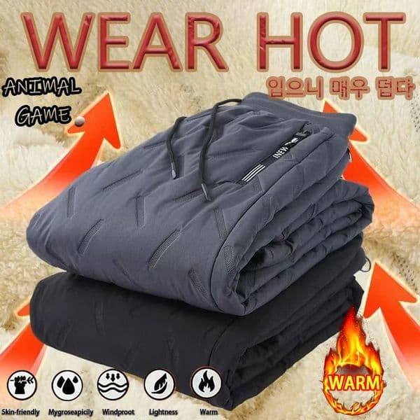 Animal Game Winter Men Thick Fleece Waterproof Sweatpant Windproof Casual Work Pants Warm Baggy Thermal Trousers Outerwear 251130