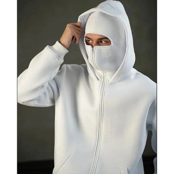 Men and women Balaclava Y2K Gothic Harajuku winter item double hooded sweatshirt mens mask zipper sportswear 251130