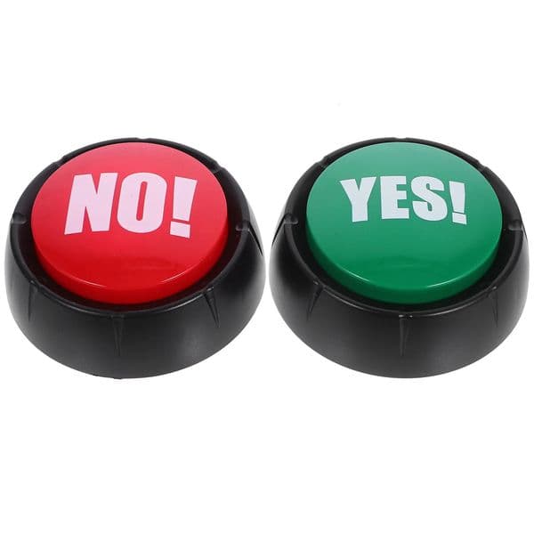 2 Pcs Voice Button Toy Buzzer Sound Office Gifts Yes No Responder Talking Novelty Buttons Luey Noise Maker Prank Big For Office 251110