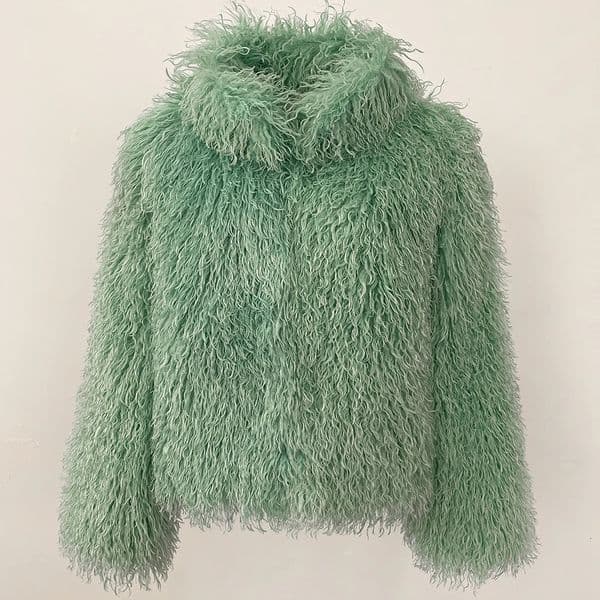 Fur Coat Ecofriendly Female Mongolian Sheep Fluffy Jacket Women Winter Artificial Thick Warm Outerwear Lady 251110