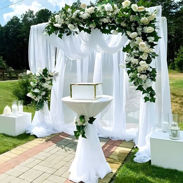 Wedding Decorations Romantic Floral-Decorated Wedding Party Arch for Outdoors Celebrations