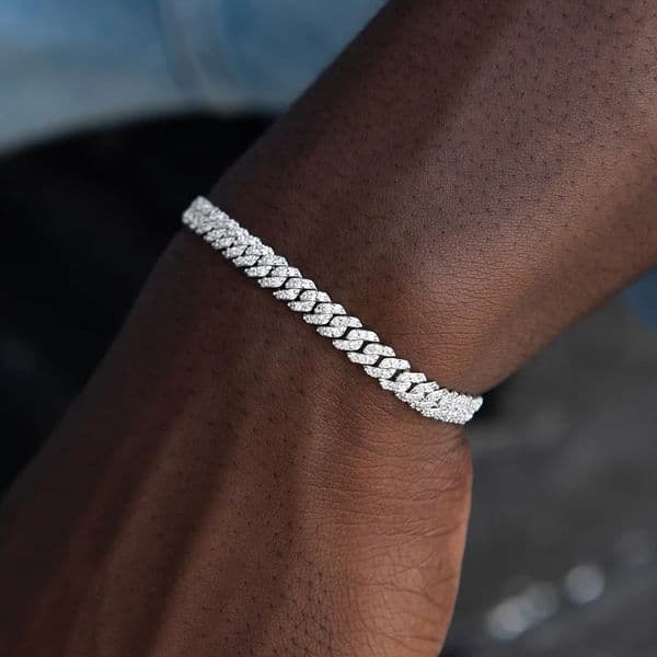 6mm Bling Iced Out CZ Zircon Bracelet Hip Hop Personality Miami Cuban Link Charm Bracelet for Men Women 250409