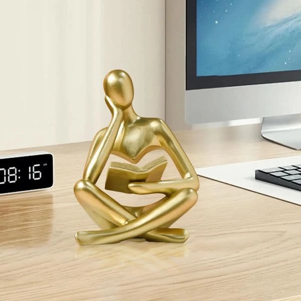 Bookshelf Decor Thinker Statue - Abstract Art Reading Thinker Sculpture Figurine Aesthetic Modern Home Decoration for Living 251110