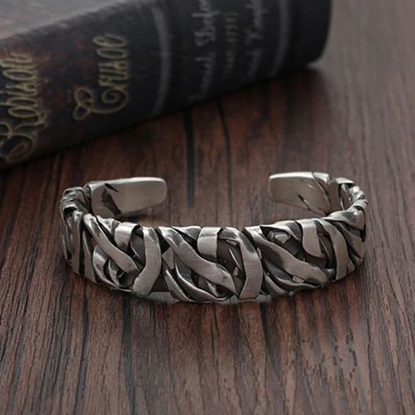 925 Sterling Silver Bracelet Bangle Punk Wide Irregular Geometric For Woman Man Fashion Jewelry Gift Dropship Wholesale 250409
