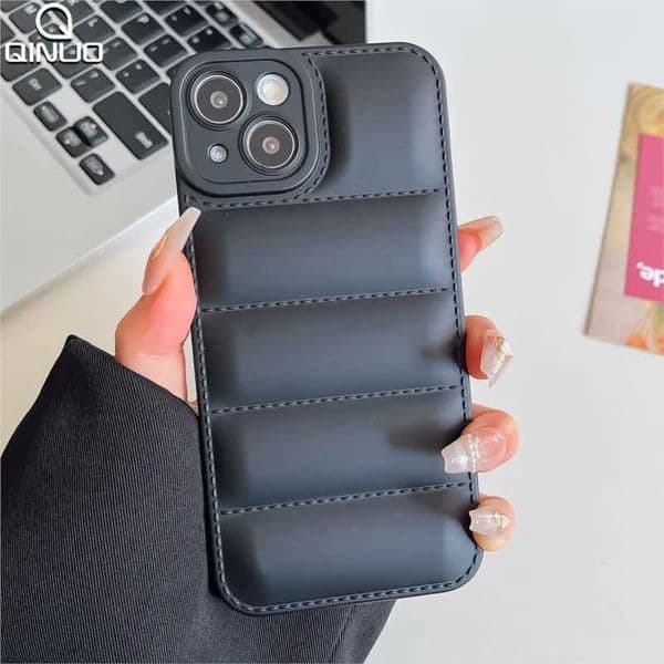 Luxury Down Jacket The Puffer Phone Case For iPhone 16 15 14 13 12 11 Pro Max 8 7 Plus XR XS X SE Air Cushion Shockproof Cover K251111