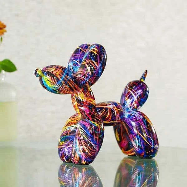 2026 Resin Graffiti Balloon Dog Figurines For Interior Home Desktop Decoration Painting Colorful Art Animals Statue Crafts Decor Item S251111{Category} Free Shi