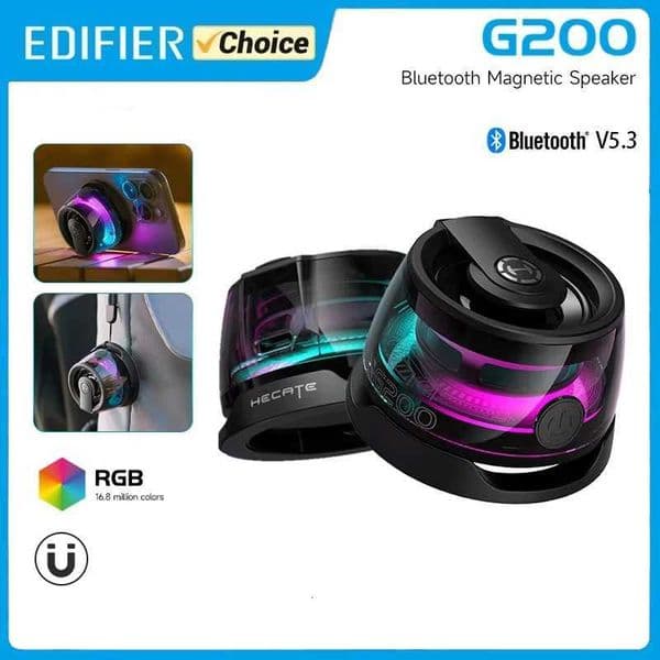 Edifier Portable Bluetooth Speaker HECATE G200 RGB Lighting Magnetic Speaker BT53 Mini Sound Box 7 Hours Playback Phone Holder K251110