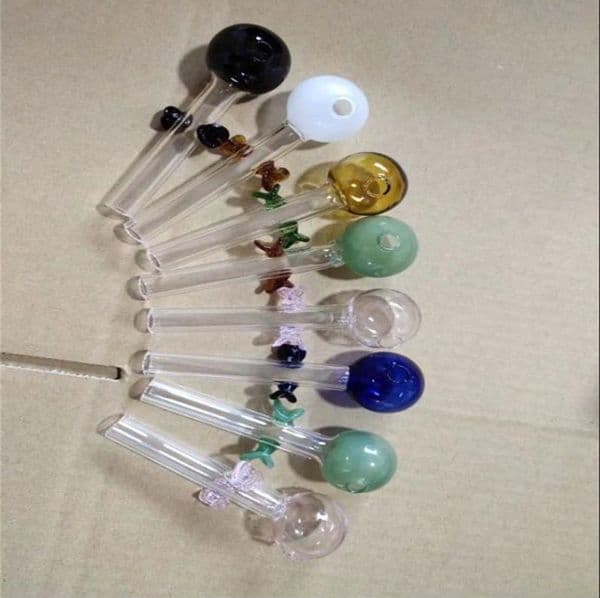 New Glass Smoking pipes hookah Oil Burner Pipes Smokings Colorful large bubble petal glass direct fired pot