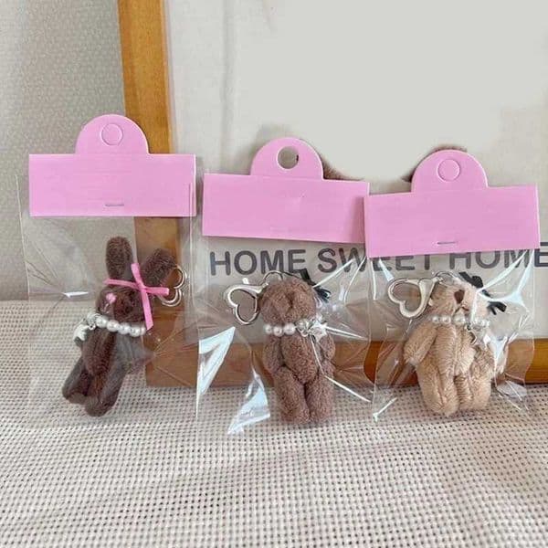 Bow Rabbit Keychain Animal Bear Bag Charm Plush Keychain W250411