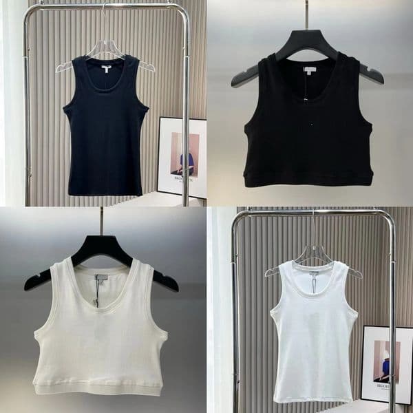 Designer Embroidery T Shirts Women Knits Tank Top Vest Sleeveless Breathable Knitted Pullover Womens Sport Tops Summer Short Slim