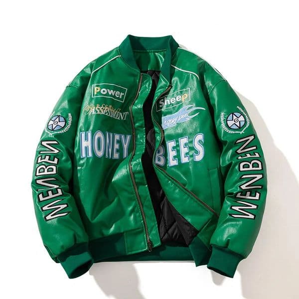 PU Leather Bomber Jacket Men Motorbycle Letter Streewear Thick Winter Motorbike Male Coat Outerwear 3XL Clothing 251111