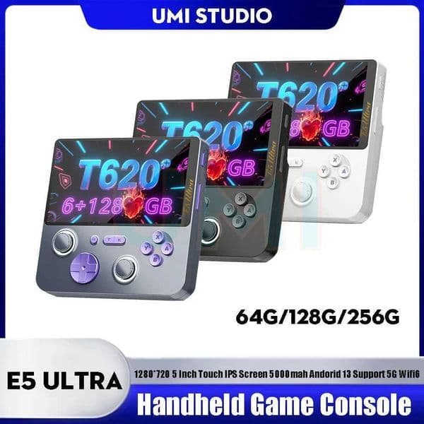 E5 Ultra Handheld Game Console 5 1280720 I Touch Screen 5000mAh Hall-Effect Joystick Portable Android Video Game ConsoleM251111