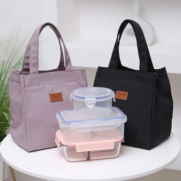 Large capacity lunch bag with aluminum foil insulation suitable for work simple and practical top handle insulated picnics 250401Z