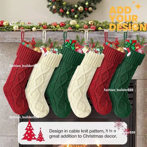 Custom Stockings Kids Large Size Cable Knit Stocking Christmas Decorations For Family Party The Best Christmas Gifts