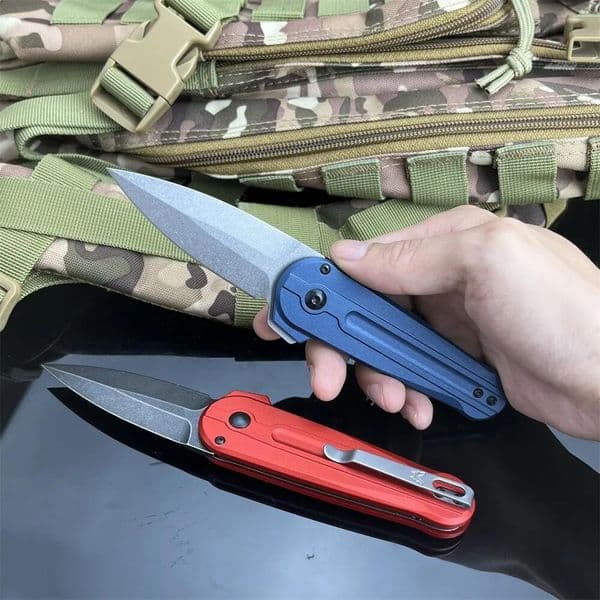 2Models 491 Bugout AXIS Folding Knife 2.60" D2 Satin Plain Blade, Aluminum Handles-491BK