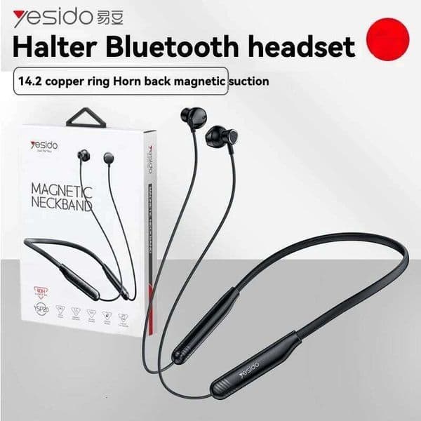 Yesido Neck Mounted Magnetic Suction Large Capacity Long Endurance Sports Bluetooth Headset