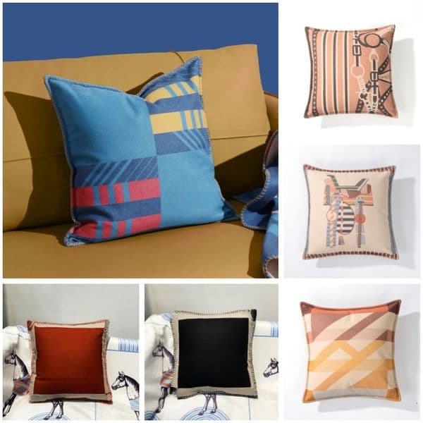 Light Luxury Locking Edge Craft Woolen Villa Living Sofa Decoration Square Cushion Model Room Waist Pillow Home Decor 12545