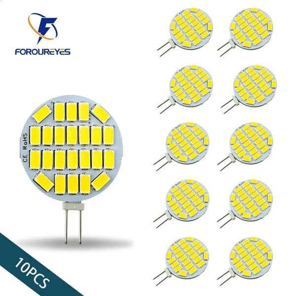 10pcs High Brightness12V24V Round Spotlight 5730 15leds/24leds No Flicker Range Hood Boat Light LED G4 Bulb Replace Halogen Lamp 250402
