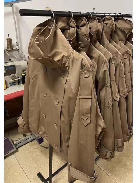 Lautaro Autumn Cool Short Oversized Khaki Jacket Coat Women Stand Collar Double Breasted Loose Casual Korean Fashion Clothes 251111