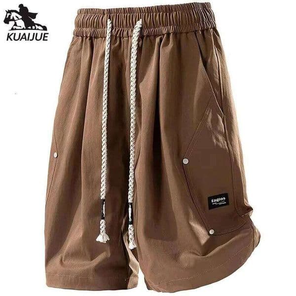 Men Summer New Mens Shorts Solid Color Cotton Casual Trousers Five Points Fiess Sweatpants Short 5839 Size 6Xl 7Xl 8Xl