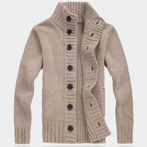 Men Sweater New Autumn Front Button Cardigan Stand Collar Sweaters for Men Coat Winter Warm Knitwear Clothing pull homme MY271XJ251112