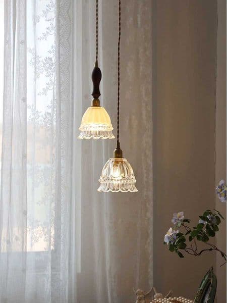 Modern Minimalist Chandelier Ceiling Lamp Glass Shade for Bedroom Dining Room Green Vintage LED Hanging Lamp Luminaire Lighting X251112