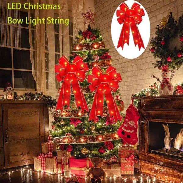 Christmas 50cm Decorations Xmas Tree Fabric Edging Ribbon Bow Pendent Home Decoration Bows for Crafts 2025 ddmytues