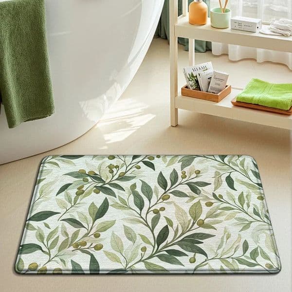 y Floral Bath Mat Extra Thick Quick Dry Sponge Super Absorbent SkinFriendly NonSlip Bathroom Rug Elegant Style 251110