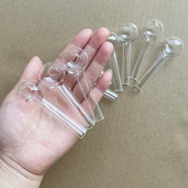 Glass pipe Oil Burner Smoke Straight Tube Pipe Water Hand Nail Tips Transparent 10cm 20ball Smoking accessories 589 14b80