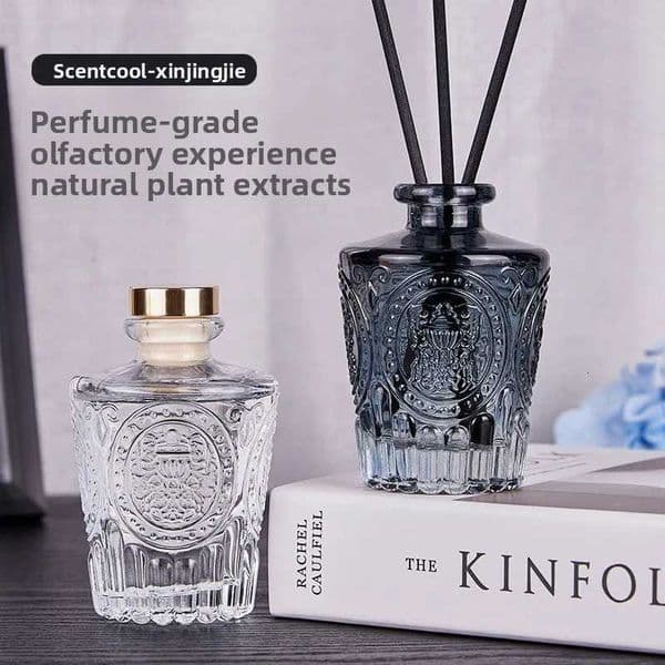Embossed Rattan Reed Diffuser Set Decorative Home Fragrance Ornament with Natural Sticks Aromatherapy Air Freshener forBedroom X251112