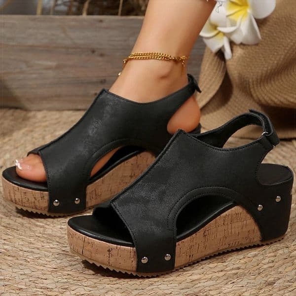 Womens Sandals High Heels Sandals With Wedges Shoes Woman Platform Sandals Summer Peep Toe Heeled Slippers Sandalias De Mujer 251110