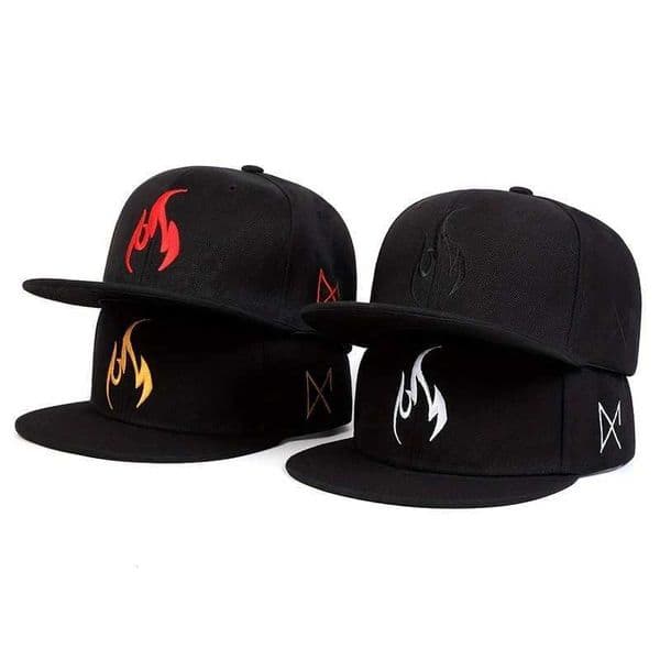 Fashionable Flame Embroidered Baseball C Adjustable Cotton Snback Hat Mens Outdoor Hip Hop Truck Hat Sports and Leisure CsXJ250411