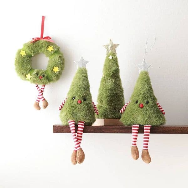 Christmas Cartoon Tree Doll Ornaments Xmas Green Wreath Pendants Noel Merry Decor 2026 Feliz Navidad Happy New Year ddmytues