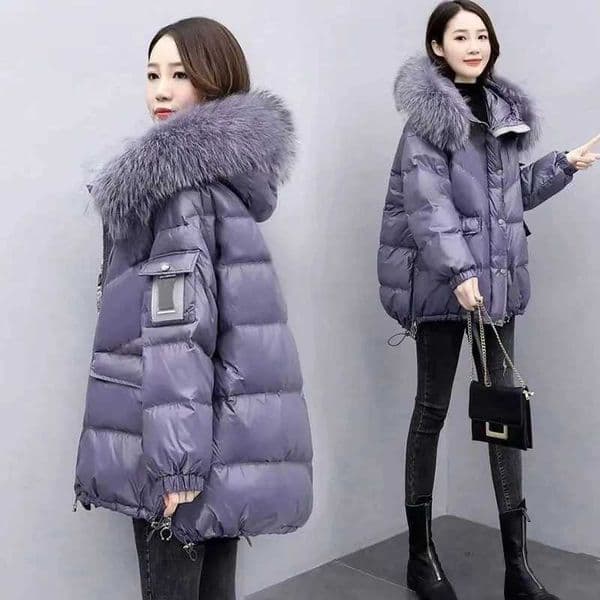 2025 Winter New Warm Down Cotton Jacket With Large Fur collar Hooded Coat Loose Women Thicken Parker Puffer Overcoat Casual wear Z250930