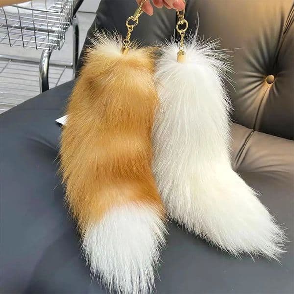 Huge Fluffy Faux Fur Fox Tail Keychain Therian Tail Fox Tail Keychain Fur Pendant Key Chain Keychain Pendant Gift for Women Girl 251111