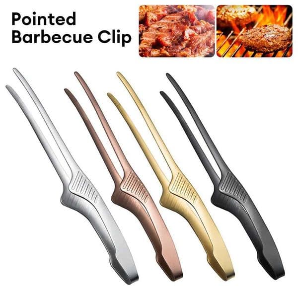 Stainless steel barbecue tongs outdoor barbecue tongs kitchen baking tongs toaster barbecue tools picnic picnics M250412