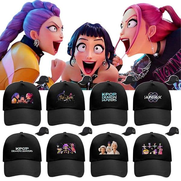 KPop Demon Hunters Baseball Caps Rumi Zoey Mira Cosplay Peaked Caps Adjustable Polyester Sports Cap Summer Caps