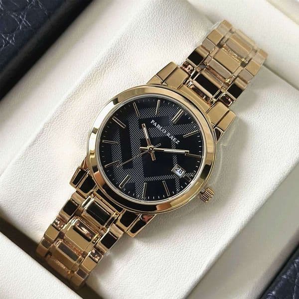 Fashion Women's Classic Light Luxury Waterproof Quartz gold Chain Wristwatch Gold Watch